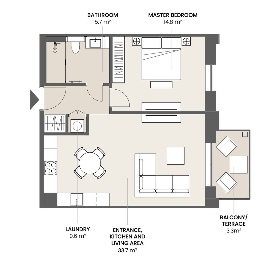 Type A · 1 Bedroom