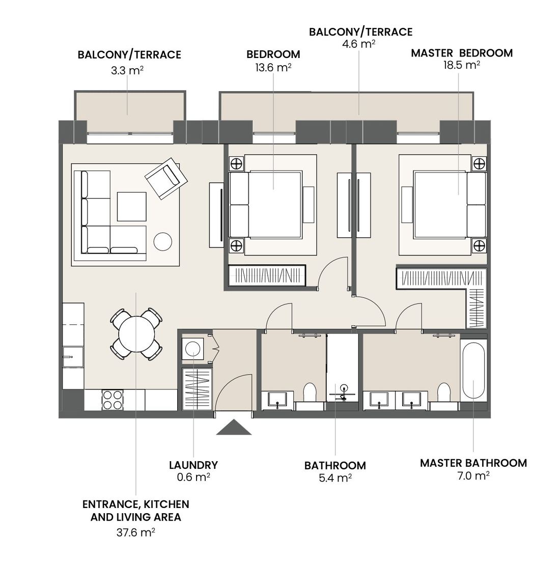 Type E · 2 Bedroom