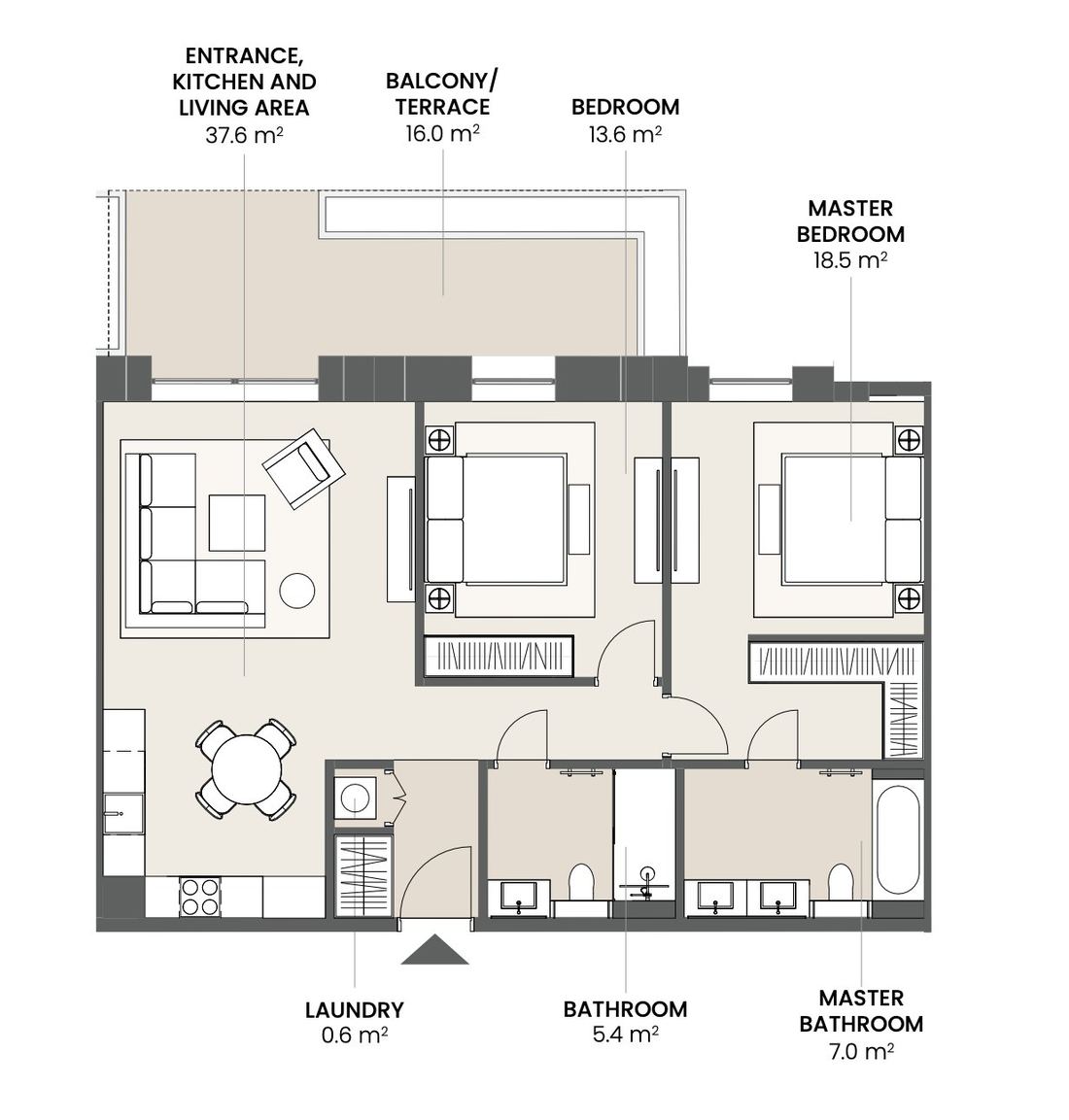 Type F · 2 Bedroom