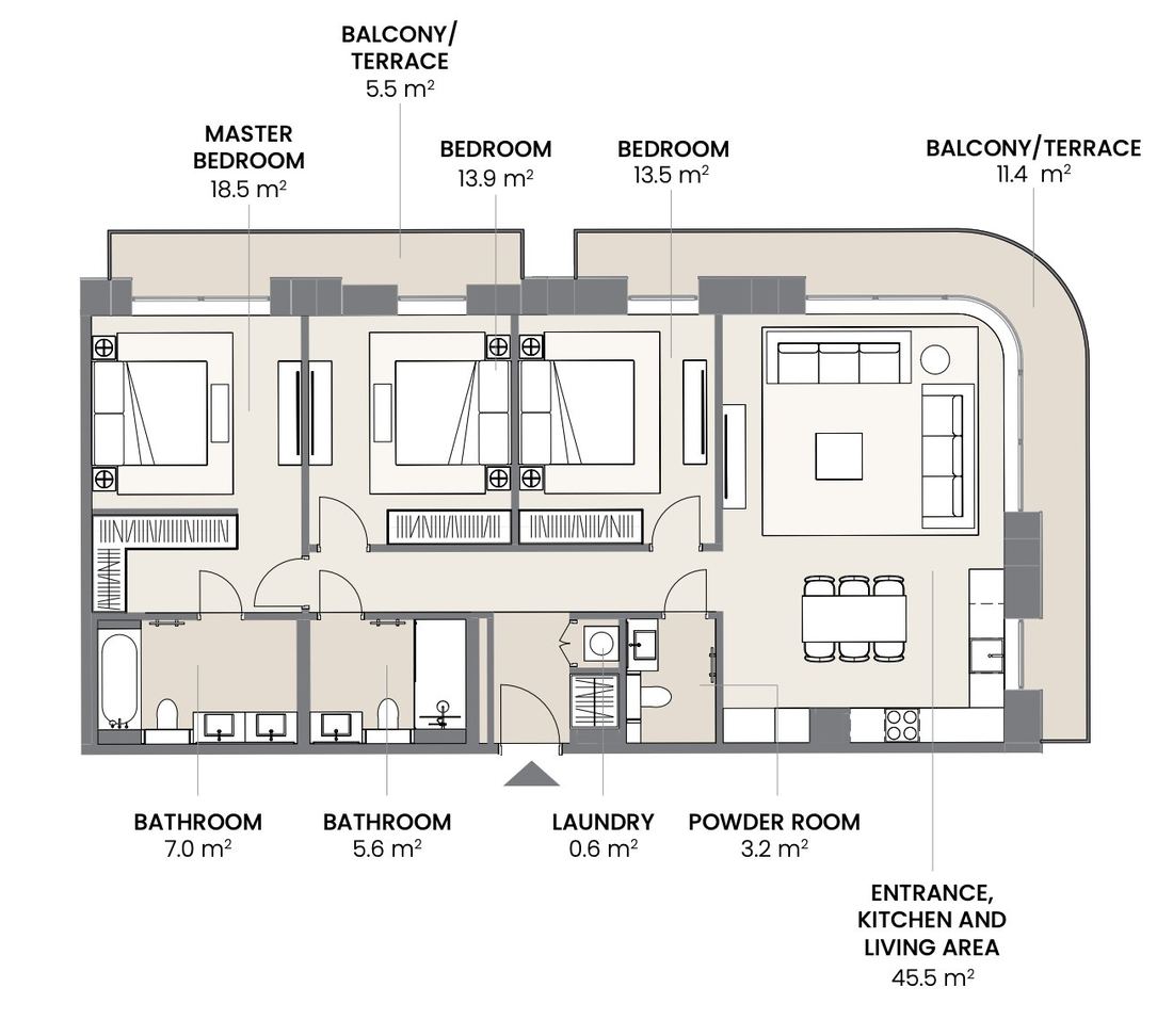 Type G · 3 Bedroom
