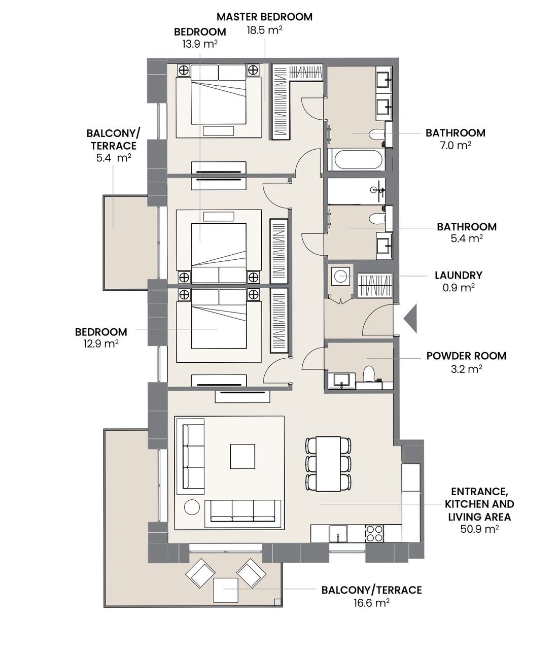 Type H · 3 Bedroom