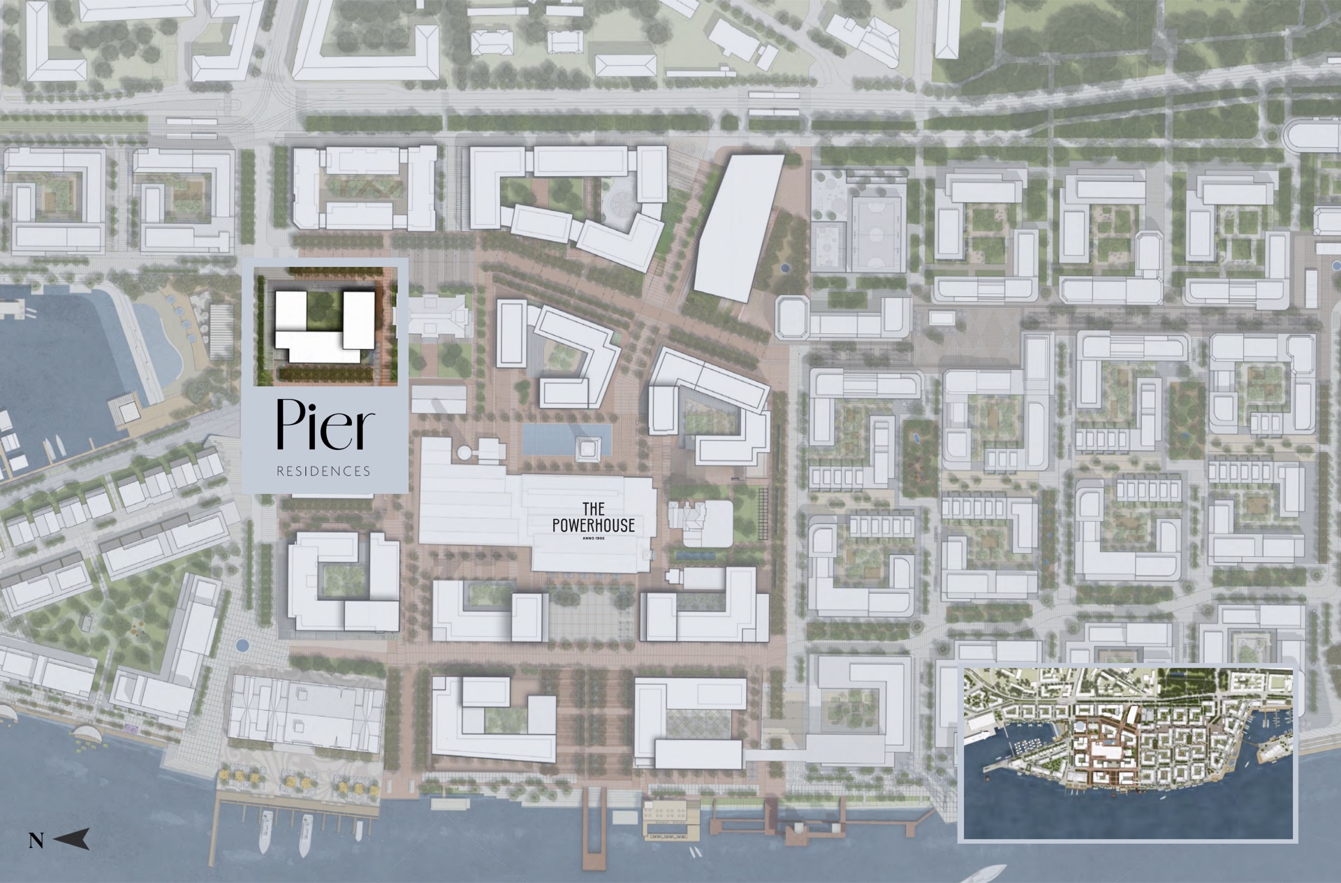 Riga Waterfront masterplan with Pier Residences location